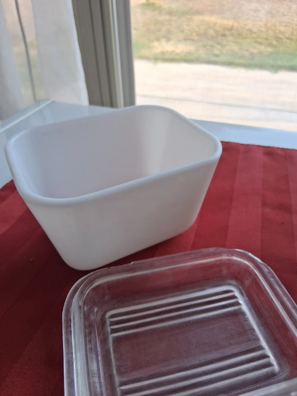 Clear Glass Storage Jar with White Lid - Home Kitchen